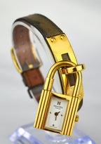 HERMES KELLY OSTRICH WATCH WITH DUSTBAG
